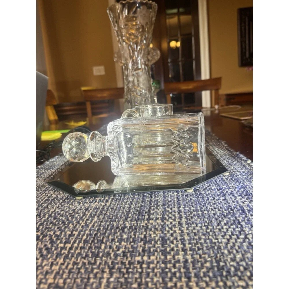 Golf Edinburgh Crystal Decanter Set w/ Stopper & 4 Glasses, 2 tankards, Vase 9pc